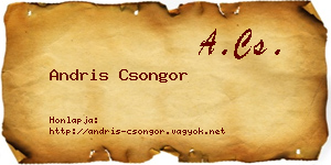 Andris Csongor névjegykártya